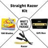 BezNY Straight Edge Barber Razor - Professional Straight Razors For Men Shaving, Beard Shaping & Haircut (100 Blades) - Gold, Black - Men's Department - Men, Women view 2