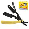 BezNY Straight Edge Barber Razor - Professional Straight Razors For Men Shaving, Beard Shaping & Haircut (100 Blades) - Gold, Black - Men's Department - Men, Women view 4