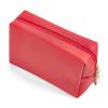 PU Leather Cosmetic Bag for Women Minimalism Makeup Bag for Daily Use Portable Storage Purse Small Neat Cosmetic Pouch Water-resistant Toiletry Bag for Travel (Red) view 1