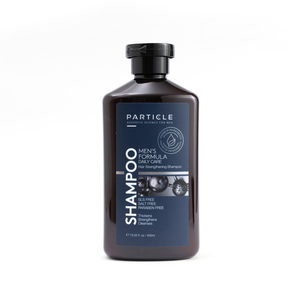 Particle Hair Thickening Shampoo for Men, Mens Shampoo, Cleansing Formula Made with Biotin, Capixyl, Redensyl, Ginseng and Green Tea Extract for Hair Strength Support, Paraben Free, 400 mL
