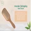 Natural Wooden Hair Brush w/Bamboo Paddle. Bristle Detangling Hair Brush for Woman, Men, and Kids. view 2