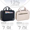 NISHEL Travel Toiletry Bag for women, Portable Hanging Organizer for Full-Sized Shampoo, Conditioner, Brushes Set, Makeup Accessories, Large Size, Black view 3