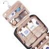 NISHEL Travel Toiletry Bag for women, Portable Hanging Organizer for Full-Sized Shampoo, Conditioner, Brushes Set, Makeup Accessories, Large Size, Black view 4