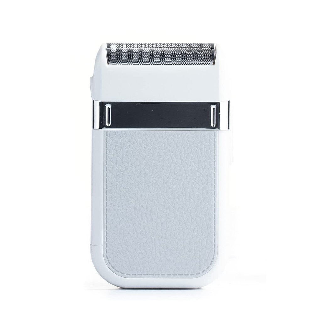Pop Sonic Zip Compact Electric Razor for Men, Portable Rechargeable Foil Shaver, Wet Dry Cordless Travel Shaver, Water Resistant Pocket Size Beard and Face Shaver for Sensitive Skin, White Grey