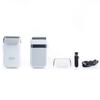 Pop Sonic Zip Compact Electric Razor for Men, Portable Rechargeable Foil Shaver, Wet Dry Cordless Travel Shaver, Water Resistant Pocket Size Beard and Face Shaver for Sensitive Skin, White Grey view 2