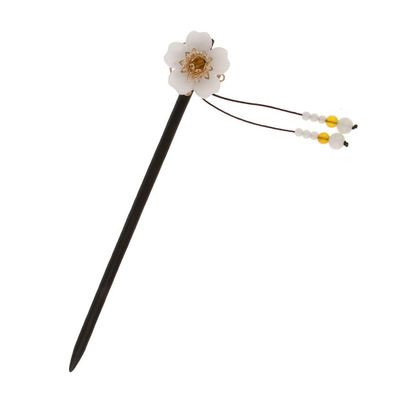 18cm Chinese Hair Stick Stylish Wood Traditional Flower Hairpin Tassel Beads 2