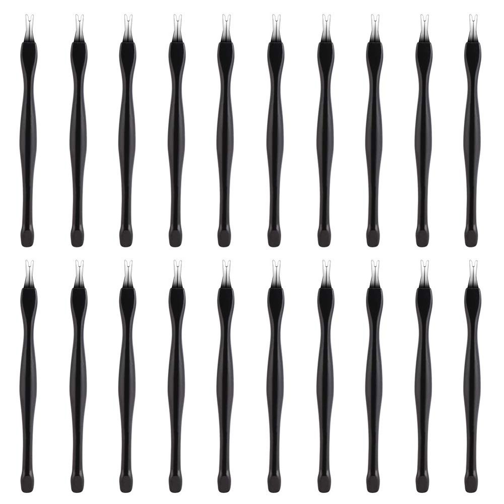 20 Pieces Cuticle Trimmer Remover Professional Cuticle Trimmer Cuticle Trimmer Nail Cuticle Remover Trimmer Pusher Dead Skin Callus Removal Fork Nail Art Tool Nail Cleaning Tool, Black