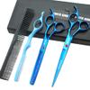 7.0 Inches Professional hair cutting thinning scissors set with razor (Blue) view 1