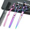 7.0 Inches Professional hair cutting thinning scissors set with razor (Rainbow) view 1