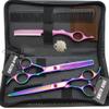 7.0 Inches Professional hair cutting thinning scissors set with razor (Rainbow) view 2