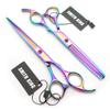 7.0 Inches Professional hair cutting thinning scissors set with razor (Rainbow) view 3