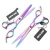7.0 Inches Professional hair cutting thinning scissors set with razor (Rainbow) view 4
