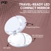 LED Compact Mirror - White Floral | Portable Makeup Mirror - 5" Foldable - 1X & 5X Lighted Magnifying Mirror view 3