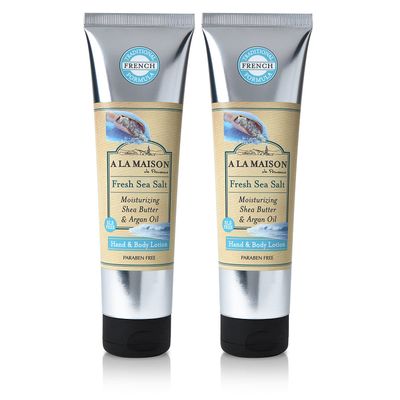 A LA MAISON De Provence Hand and Body Lotion | Natural Moisturizing Lotion with Argan Oil and Shea Butter | Moisturizer for Dry Skin | Paraben and Phthalates Free | Fresh Sea Salt Scent 8 Oz (2 Pack)