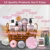 Aqua Elegante Spa Basket For Women - Deluxe Bath Set with Wash, Bubble Bath, Lotion, Salts, Body Scrub, Towel, Shower Puff, Bathbombs, Reusable Basket, Gifts for Mom, Wife, Her - Rose Oil & Orchid view 2