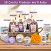 Aqua Elegante Bath Spa Gift Set - 15 Piece Premium Basket with Wash, Bubble Bath, Lotion, Salts, Body Scrub, Towel, Shower Puff, Bathbombs, Reusable Basket, Gifts for Women - Honey & Lavender view 2
