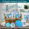 Aqua Elegante Spa Basket For Women - Deluxe Bath Set with Wash, Bubble Bath, Lotion, Salts, Body Scrub, Towel, Shower Puff, Bathbombs, Reusable Basket, Gifts for Mom, Wife, Her - Ocean & Coconut view 2