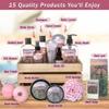 Aqua Elegante Full Spa Gift Set - 15 Piece Premium Bath Basket with Wash, Bubbles, Lotion, Salts, Body Scrub, Towel, Shower Puff, Bathbombs, Reusable Basket, Gifts for Women - Rose Oil & Orchid view 2