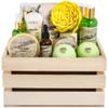Aqua Elegante Full Spa Gift Set - 15 Piece Premium Bath Basket with Wash, Bubbles, Lotion, Salts, Body Scrub, Towel, Shower Puff, Bathbombs, Reusable Basket, Gifts for Women - Green Tea & Lemongrass view 1