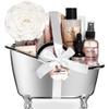Aqua Elegante Spa Gift Basket For Women - Luxury Bath Set with Wash, Bubbles, Lotion, Body Butter, Soap, Towel, Shower Puff, Reusable Basket, Gifts for Mom, Wife, Girlfriend - Coconut & Vanilla view 1
