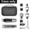 Protective Case Holds 2pcs Hair Clippers, Barber Storage Compatible with Ufree/ for Novah/ for Jack & Rose/ for FADEKING Beard Trimmer Kit, All-in-One Organizer for Shaver Set-Black Case+Black Zipper view 2
