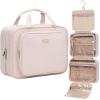 NISHEL Travel Toiletry Bag for Women, Makeup Essentials Organizer, Hanging Case for Accessories, Cosmetics, Large Size, Pink view 1