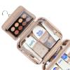 NISHEL Travel Toiletry Bag for Women, Makeup Essentials Organizer, Hanging Case for Accessories, Cosmetics, Large Size, Pink view 3