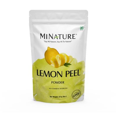 Lemon Peel (Citrus Limon) Powder by mi nature| 100% Pure and Natural | 227g,(8oz), (1/2 lb) | Vegan | Non-GMO | For Skin care | Used for Soap making | Stimulate hair growth