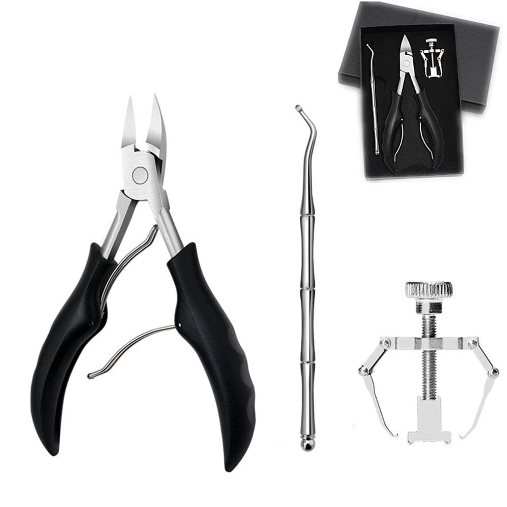 Ingrown Toenail Removal Kit with Toenail Clippers for Thick Toe Nail Lifter and Ingrown Toenail Corrector in a Portable Pedicure Kit for Thick Toe Nails, Podiatry Tools for Podiatrist