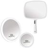 20X & 15X Magnifying Makeup Mirror Set with 3 Suction Cups Each - Compact & Travel Ready & Large Hand Held Mirror with Comfy Handle for Women and Men - Personal Barber Haircut Mirror view 1