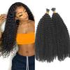 4B 4C Long Curly I Tip Hair Extensions Human Hair Brazilian Afro Kinky Curly Easy Stick Tip Hair 100g Natural Color 1#2#4# DHL Free Shipping (18inch, 2#) view 1