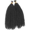 4B 4C Long Curly I Tip Hair Extensions Human Hair Brazilian Afro Kinky Curly Easy Stick Tip Hair 100g Natural Color 1#2#4# DHL Free Shipping (18inch, 2#) view 2