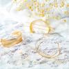 3 Pieces Gold Hair Accessory Set: Feather X-Shaped Bun Clip, Stick and Round Top view 4