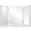 Houseables Trifold Mirror, Trifold Vanity Mirror, 3 Way, Three Way Folding, Tri Fold, for Braiding Hair, 3way, 3 Sided, Three Panel, Triple, Tabletop, Wall, Bathroom, Bedroom, Makeup, 360, 28 x 40 in view 1