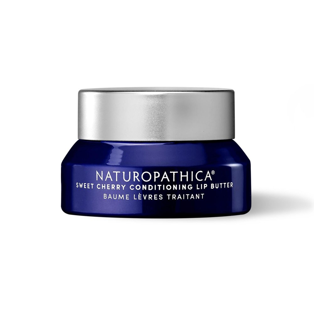 Naturopathica Sweet Cherry Conditioning Lip Butter, Natural Lip Balm for Soft, Full Lips, Antioxidant Rich Lip Moisturizer for Men and Women, 0.5 fl oz