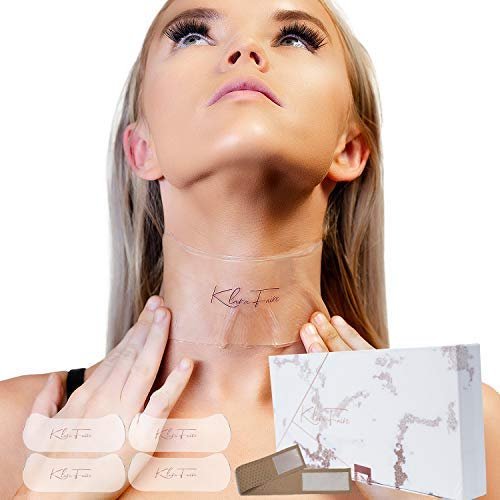 Klara Faire Neck Wrinkle Pads with Strap I Silicone Neck Mask Pack of 4 with Optional Strap | Reusable Anti Aging Masks | Anti Wrinkles Prevention Patch Neck Lift Lines Treatment anti wrinkle patches
