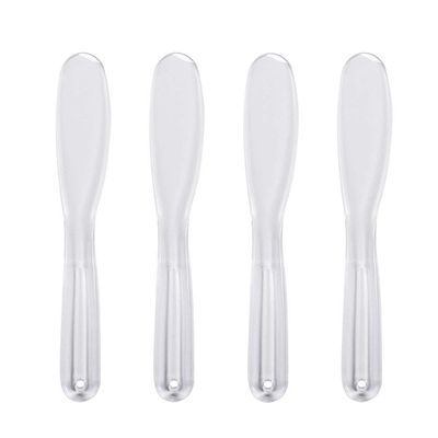 4 Pcs Clear Plastic Facemask Stirrer Mixing Spatula Stick Facial Care Makeup Tool for Home Salon