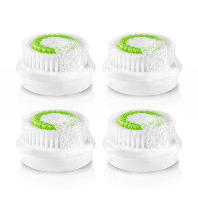 Myra Parker Facial Cleansing Brush Head Replacement, 4Pack/Green, Deep Cleansing, Gentle Exfoliation, All Skin Types