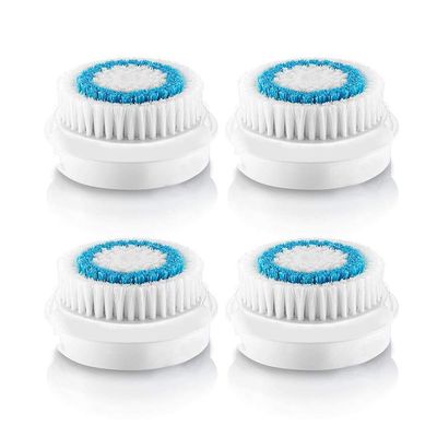 Myra Parker Facial Cleansing Brush Heads, Blue, 4 Pack - Deep Pore Cleansing, Oil & Dirt Removal, Pore Treatment, Suitable for All Skin Types