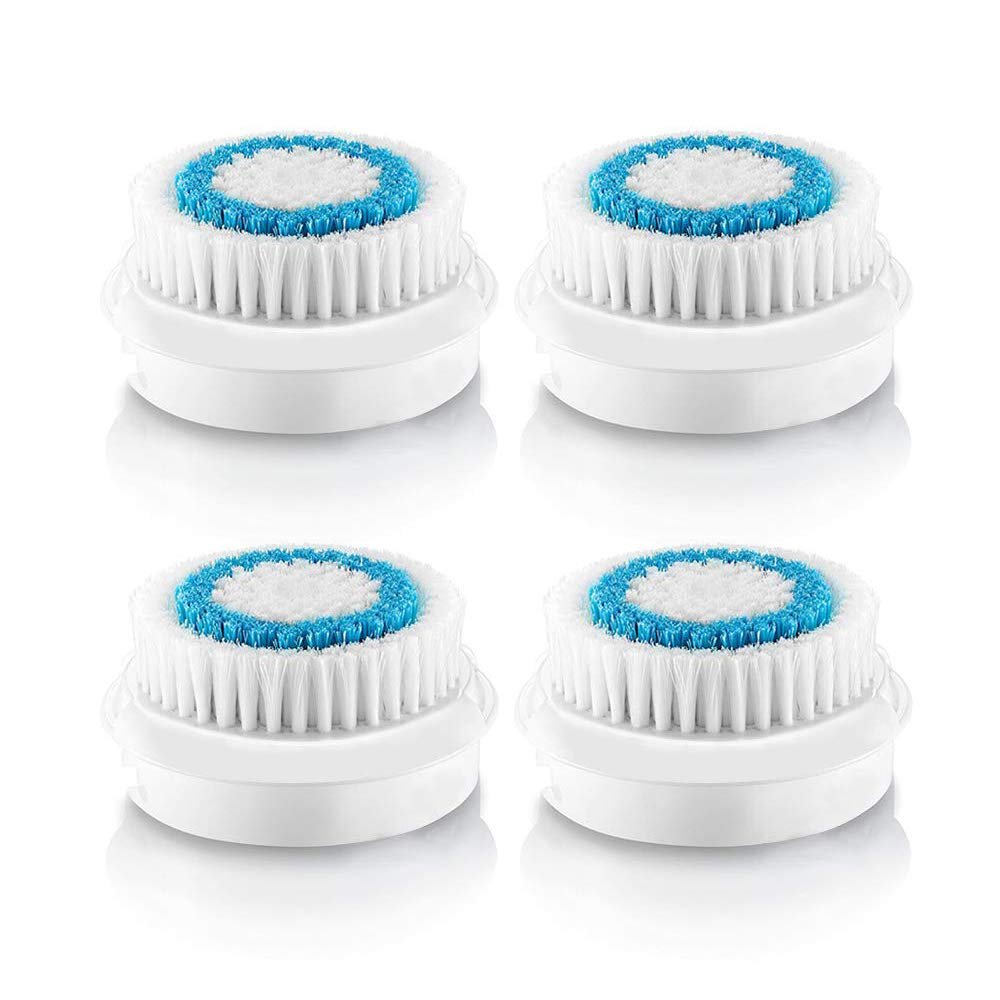 Myra Parker Facial Cleansing Brush Heads, Blue, 4 Pack - Deep Pore Cleansing, Oil & Dirt Removal, Pore Treatment, Suitable for All Skin Types
