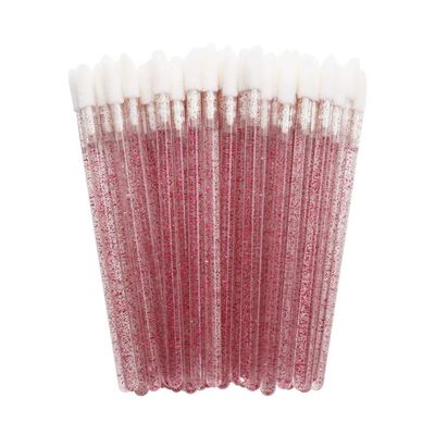 MIPPER 100 Pcs Disposable Crystal Makeup Lip Brushes Lipstick Lipgloss Applicator Wands Eyelash Cleaning Cosmetic Beauty Tool (rose red)