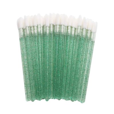 MIPPER 100 Pcs Disposable Crystal Makeup Lip Brushes Lipstick Lipgloss Applicator Wands Eyelash Cleaning Cosmetic Beauty Tool (green)