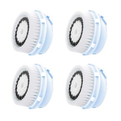 Facial Cleansing Brush Head Replacement, Facial Cleansing Brush Head, Exfoliator Facial Brush Heads, for Acne Prone, Clogged, Enlarged Pore, Deep Pore Sensitive Skins (Black/4Pack)