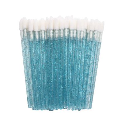 MIPPER 100 Pcs Disposable Crystal Makeup Lip Brushes Lipstick Lipgloss Applicator Wands Eyelash Cleaning Cosmetic Beauty Tool (blue)