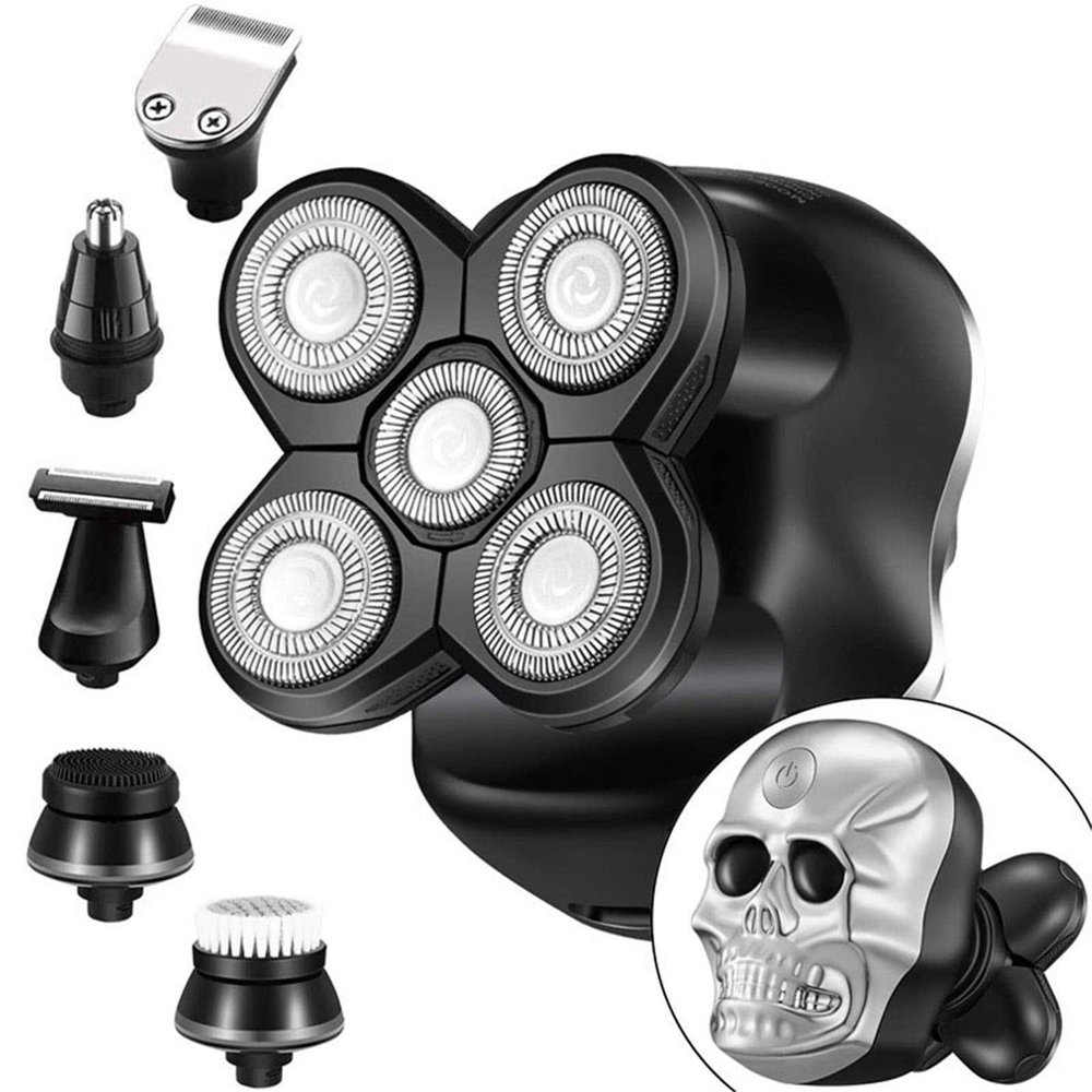 Arinda 6 in 1 Skull Electric Shaver for Men's Gift Electric Razor Multifunctional Waterproof