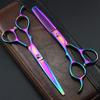 6.0 inch Professional Barber Hair Cutting Scissors and Texturizing/Thinning Shears - Perfect For Left-Handers Hair Stylist,Purple view 2