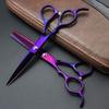 6.0 inch Professional Barber Hair Cutting Scissors and Texturizing/Thinning Shears - Perfect For Left-Handers Hair Stylist,Purple view 3