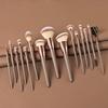 Makeup Brushes, 15PCS Professional Makeup Brush Set, Face Foundation Eyeshadow Blending Brushes Kit, Wood Handle Synthetic Bristle (Champagne Gold) view 2