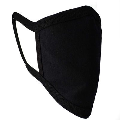 8CORE - UNISEX COTTON FACE MASK IN BLACK - 3 PACK