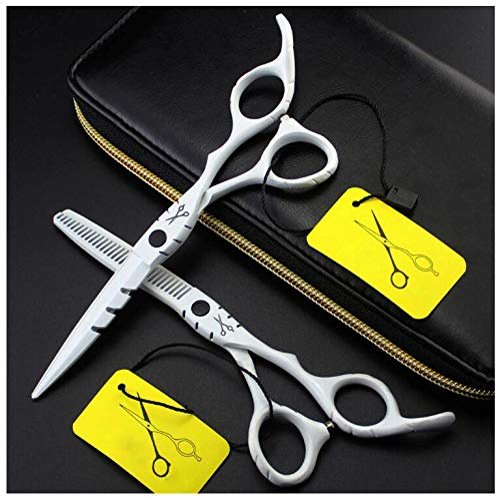 Hair Cutting Scissors Kits,Stainless Steel Hairdressing Shears Professional Thinning Scissors For Barber/Salon/Home/Men/Women/Kids Shear,White,6 INCH